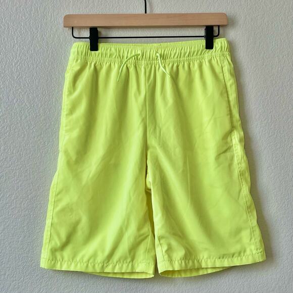 GAP Kids Boys XXXL (18) Quick-Dry Lined Neon Yellow Green Drawstring Shorts - Picture 1 of 8